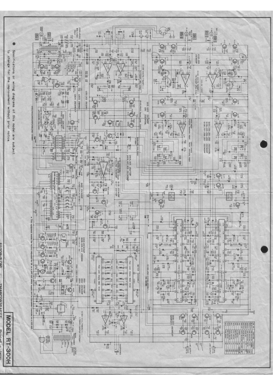 SHARP RT-300 Schematic