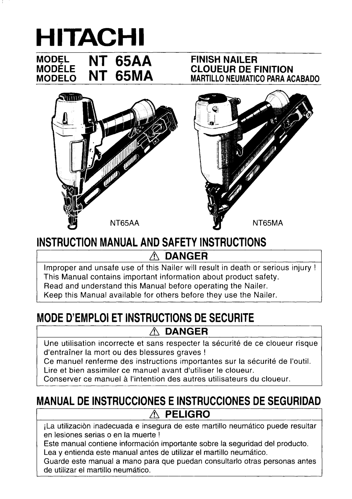 Hitachi NT65AA User Manual