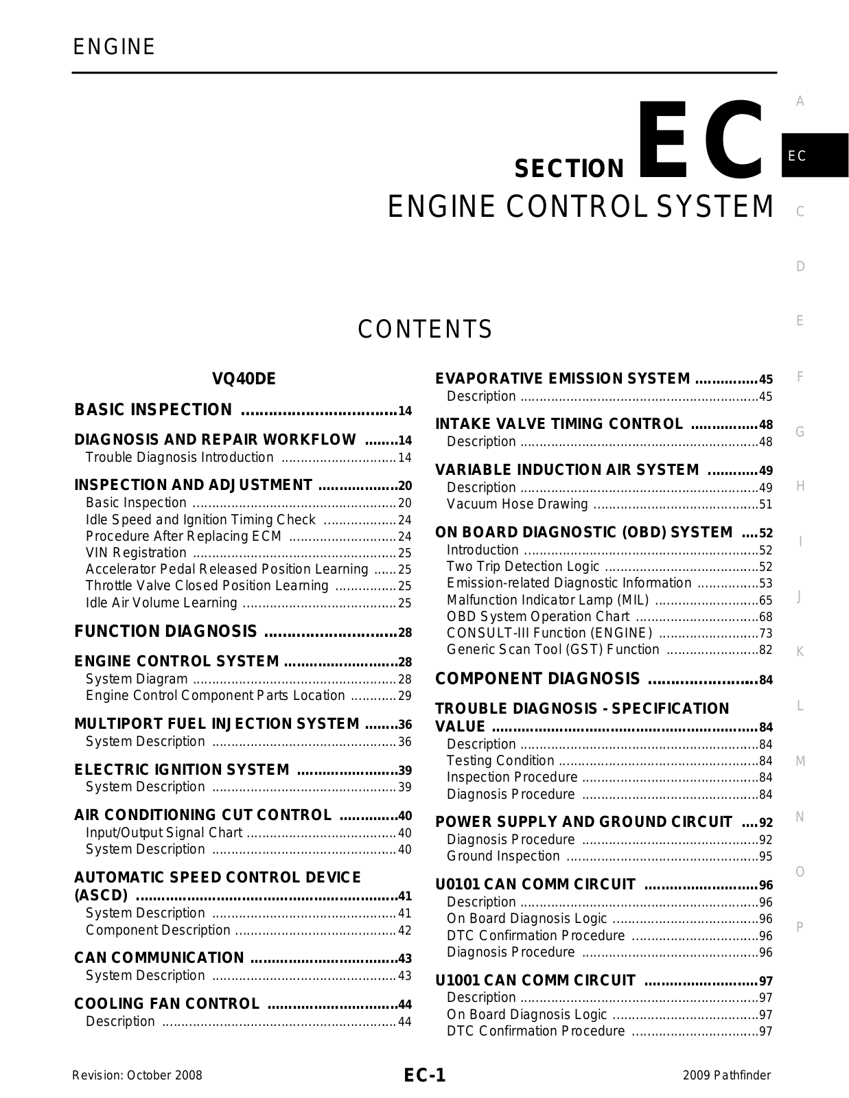 Nissan Pathfinder 2009 User Manual