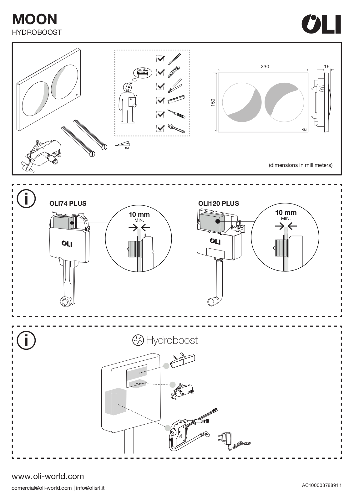 OLI MOON HYDROBOOST Installation guide