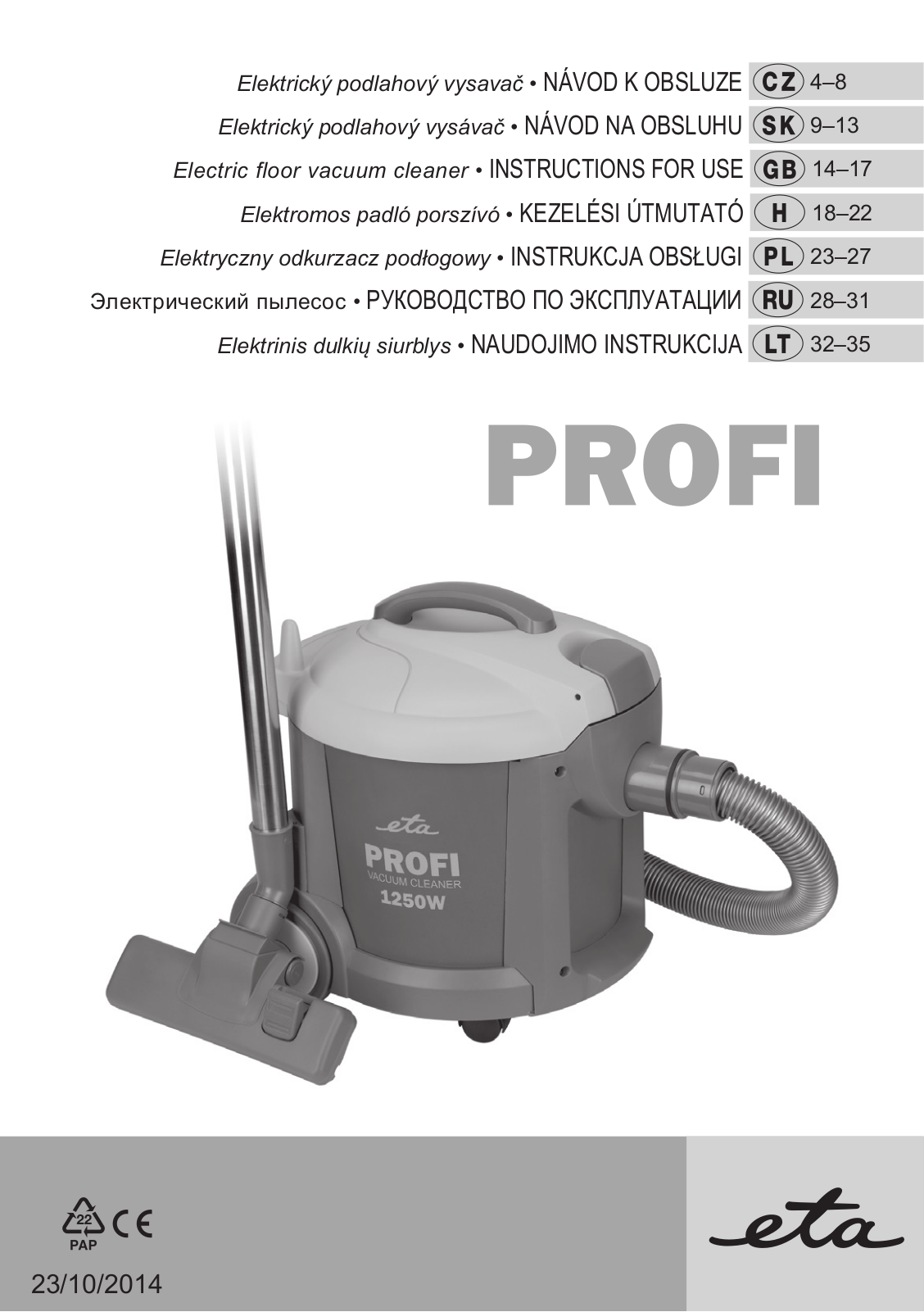 ETA Profi User Manual