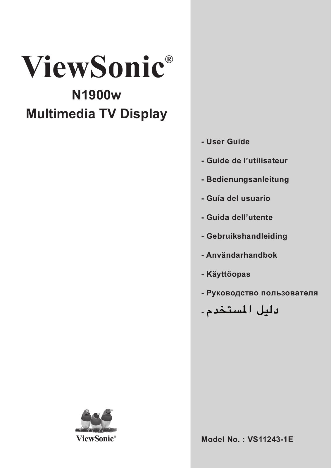 Viewsonic N1900W User Manual