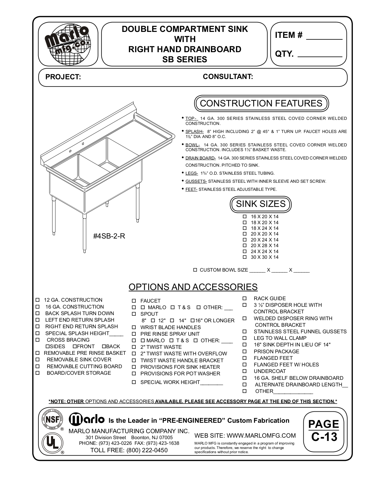 Marlo 4SB-2-1620-18R User Manual