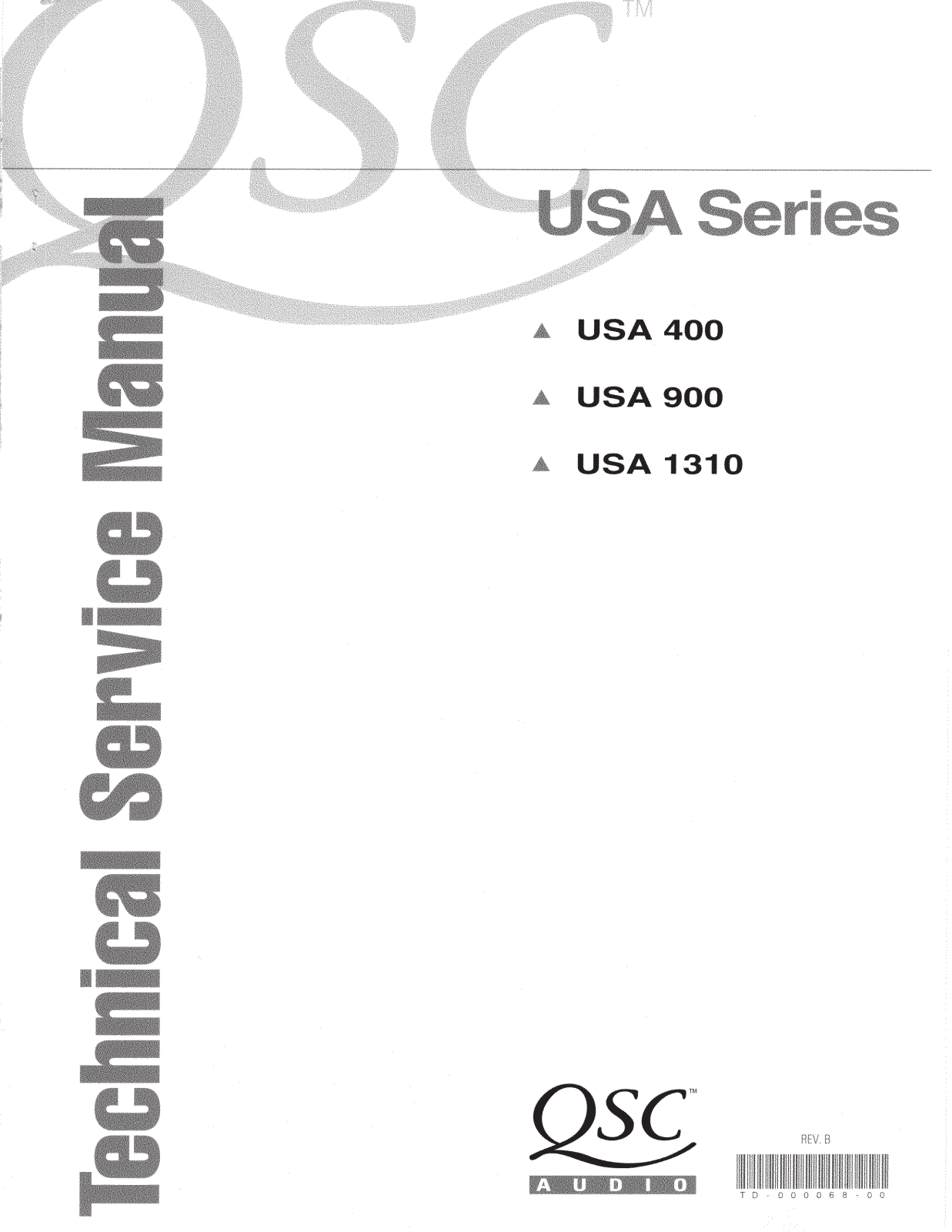 QSC Audio USA 1310, USA 900, USA 400 Service Manual