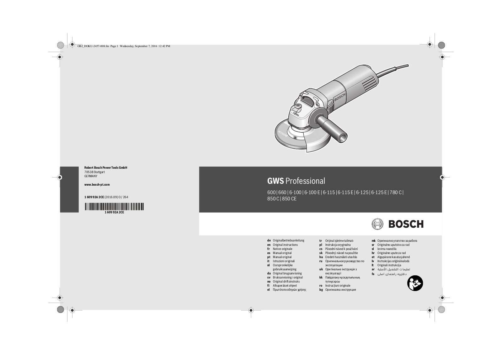 Bosch GWS660-125 User Manual