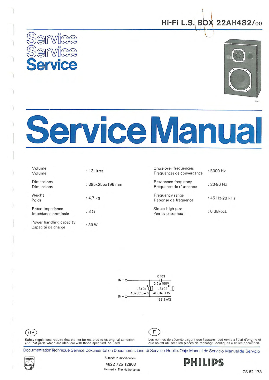 Philips 22-AH-482 Service Manual