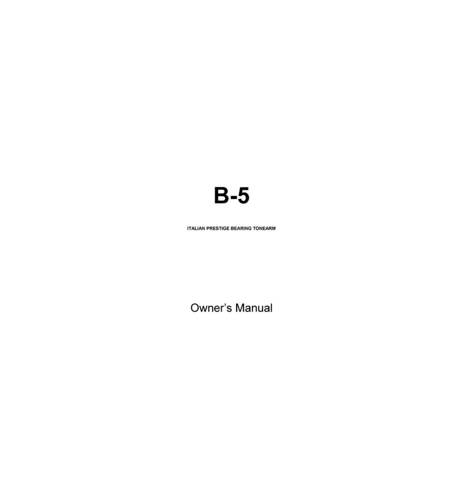 BlueNote B-5 Owners manual