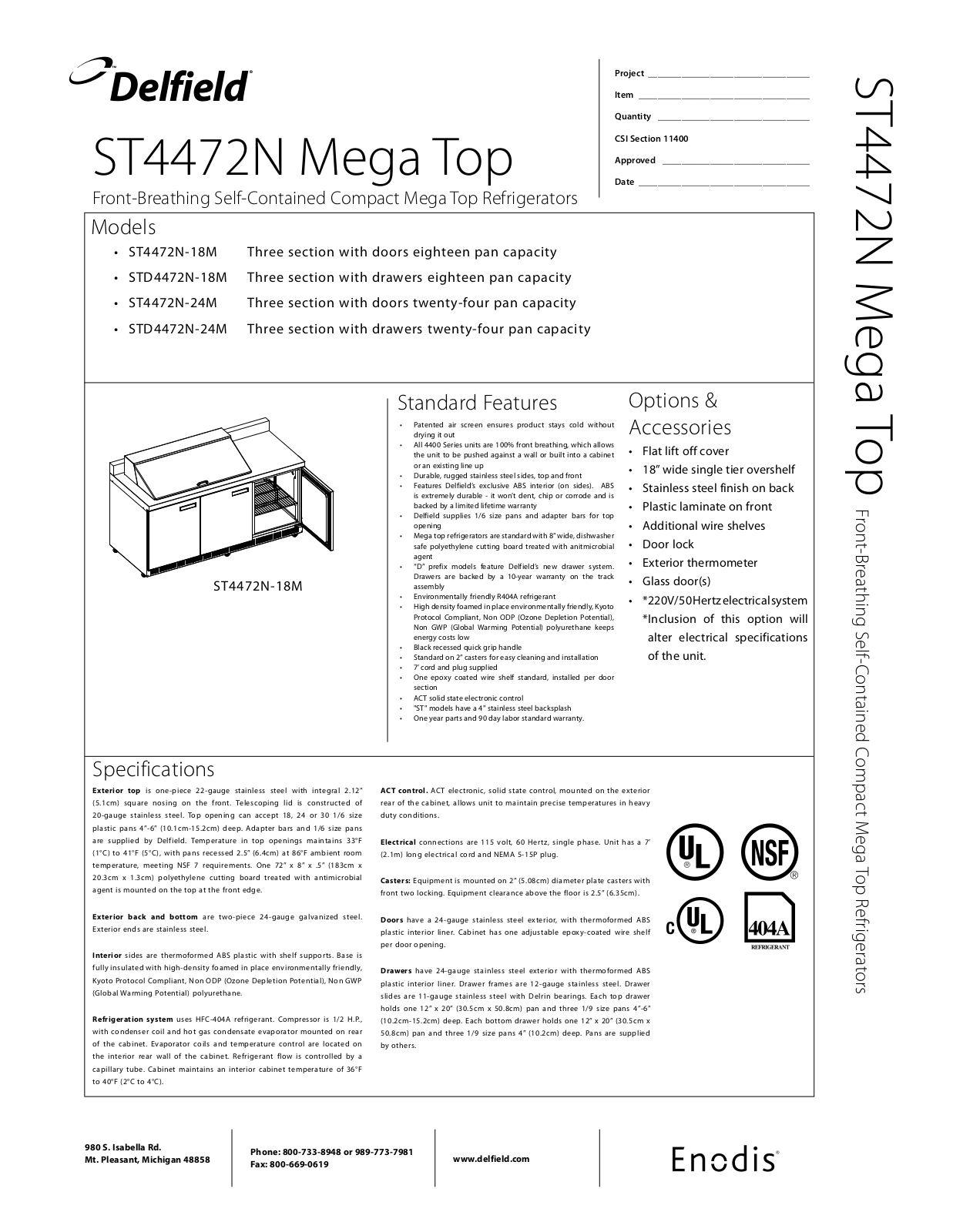 Delfield ST4472N-24M, STD4472N-24M, STD4472N-18M User Manual