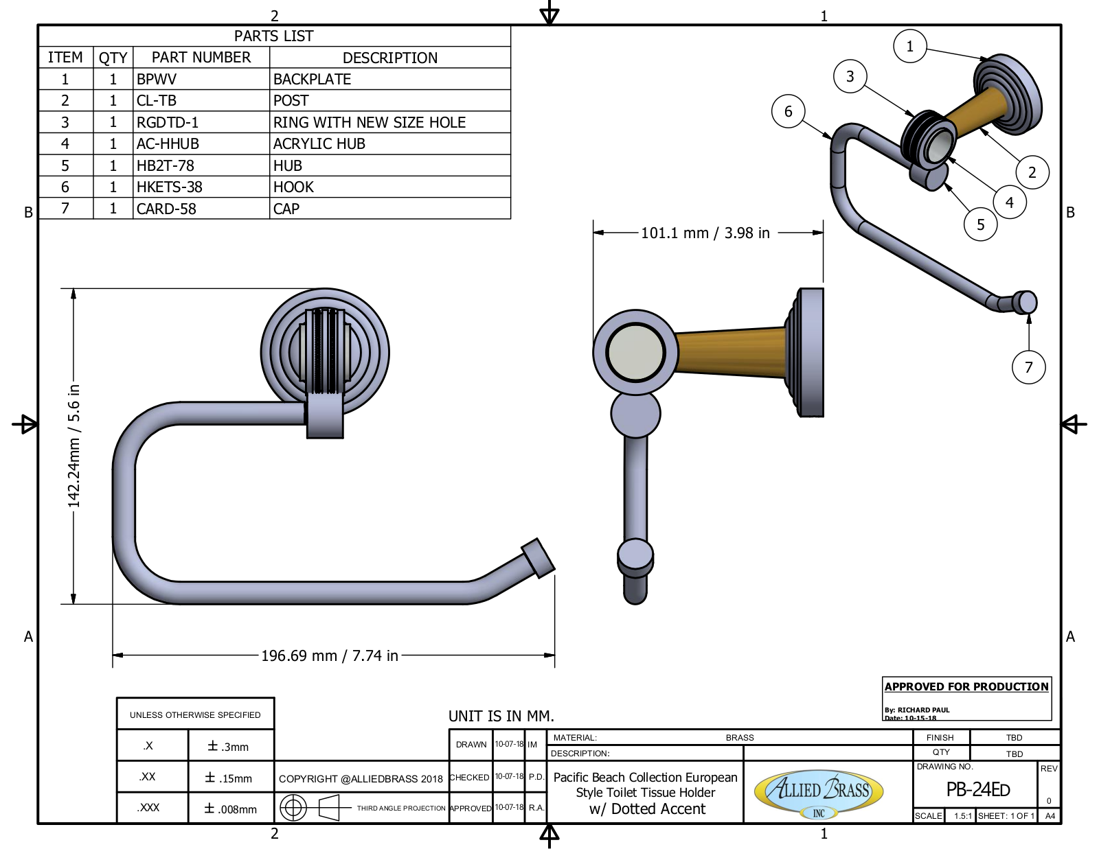 Allied Brass DOK10217 Specifications - ManualMachine.com