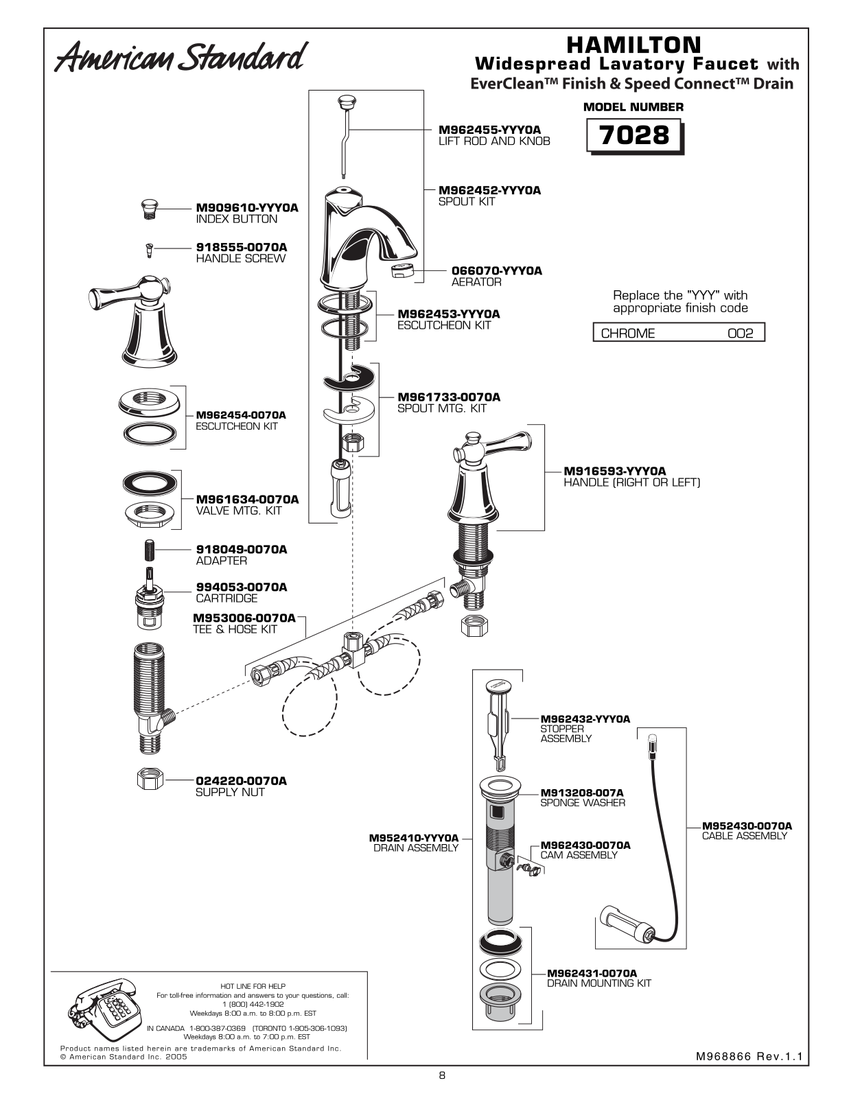 American Standard 7028 User Manual