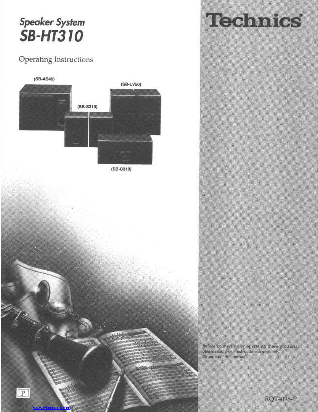 Technics SB-AS40, SB-S310, SB-LV50, SB-C310 Operating Instructions Manual