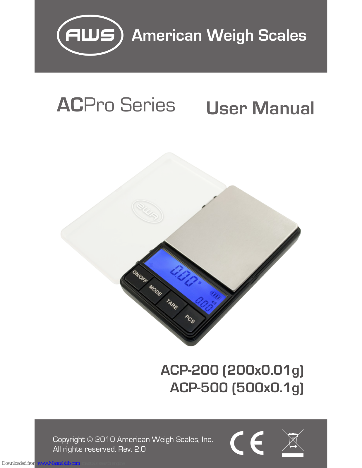 AWS ACP-200, ACP-500 User Manual - ManualMachine.com