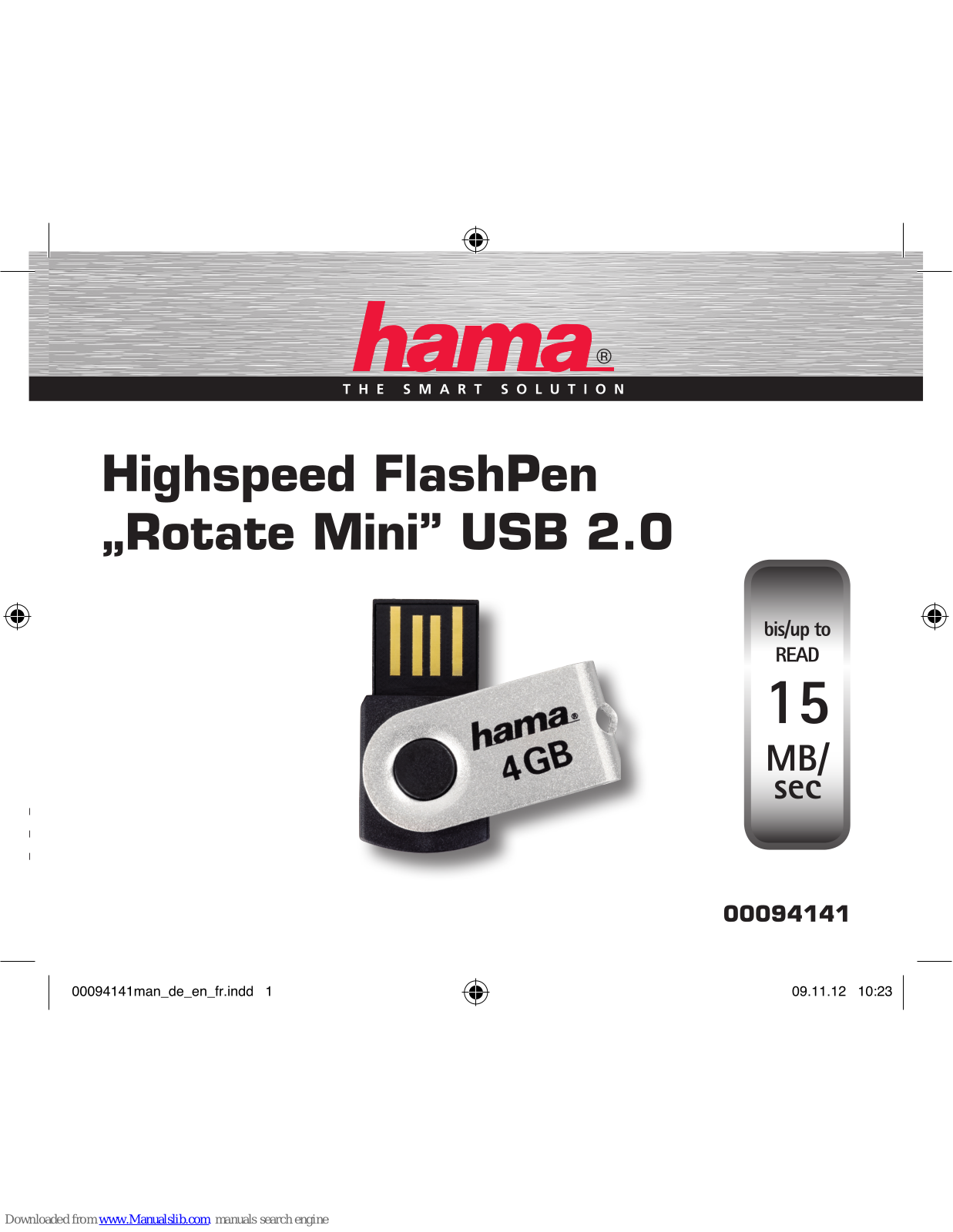 Hama Rotate Mini Highspeed FlashPen USB 2.0, 00094141, 94141 Operating Instruction - ManualMachine.com