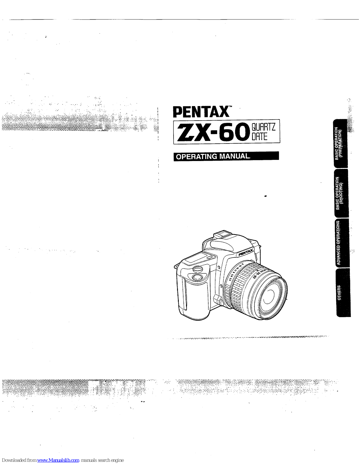 Pentax 01459 - ZX 60 QD SLR Camera Operating Manual