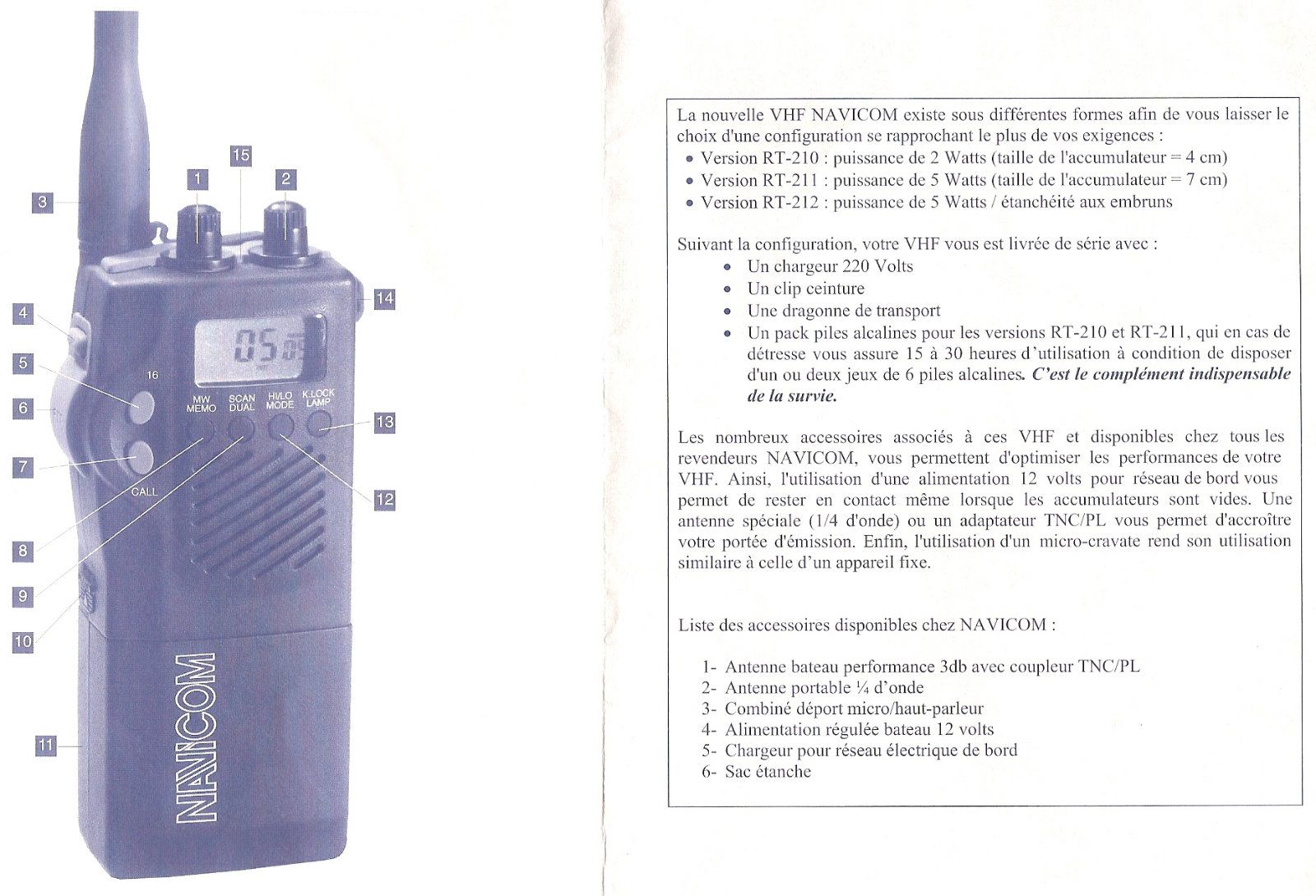 NAVICOM RT-210, RT-211, RT-212 User Manual