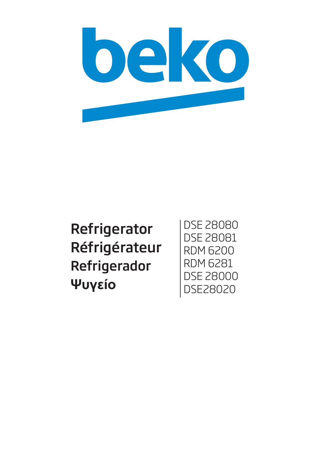 Beko DSE 28080, DSE 28081, RDM 6200, RDM 6281, DSE 28000 User manual