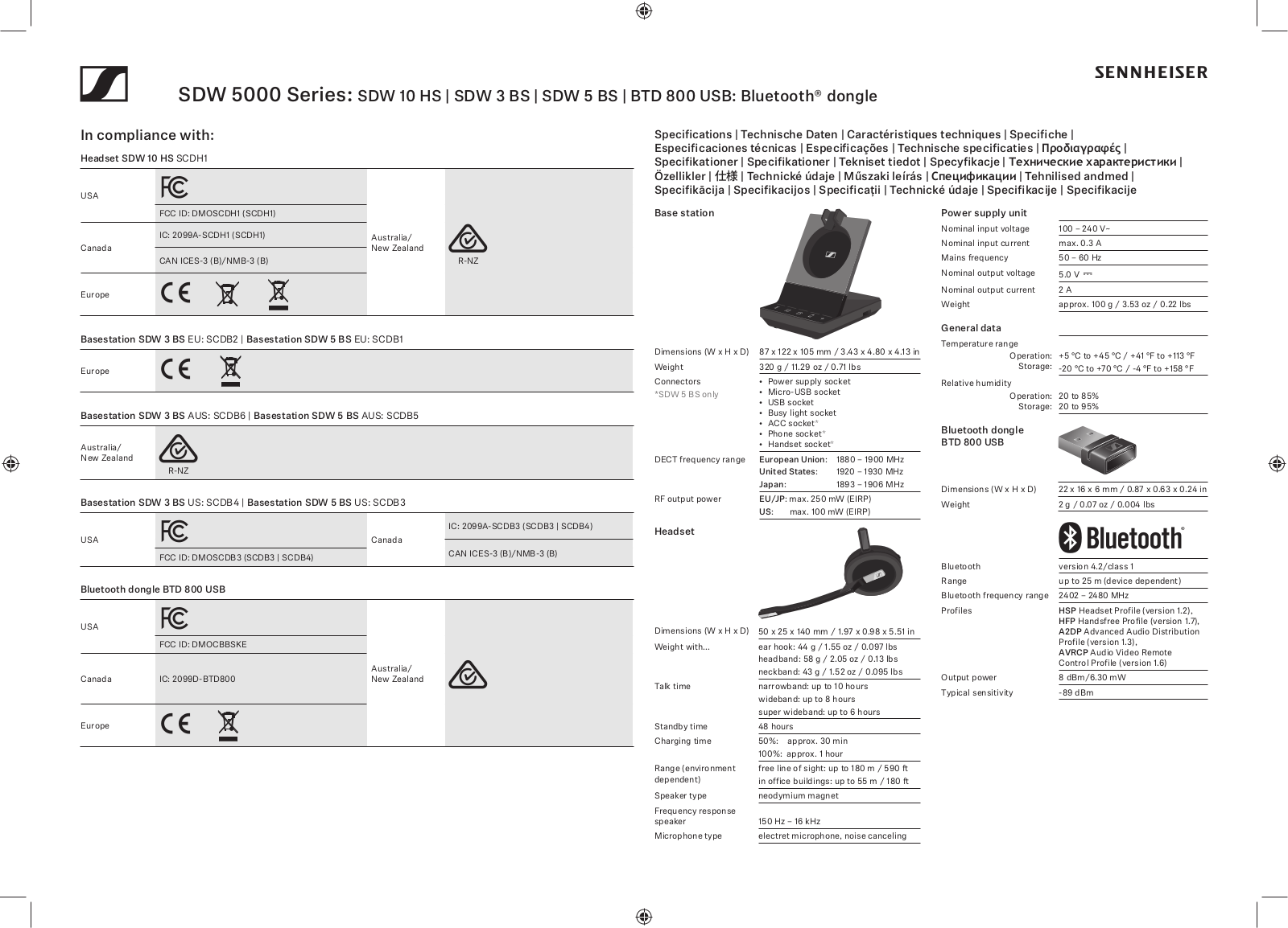 Sennheiser Electronic SCDB3, SCDH1 Users manual