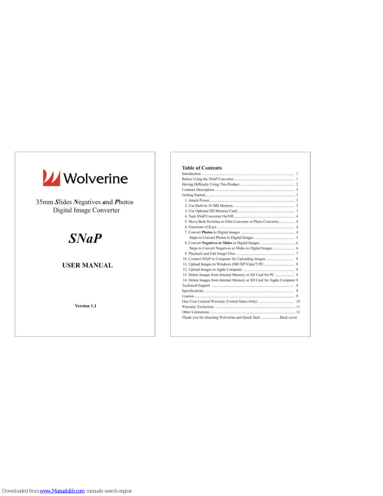 Wolverine SNaP User Manual