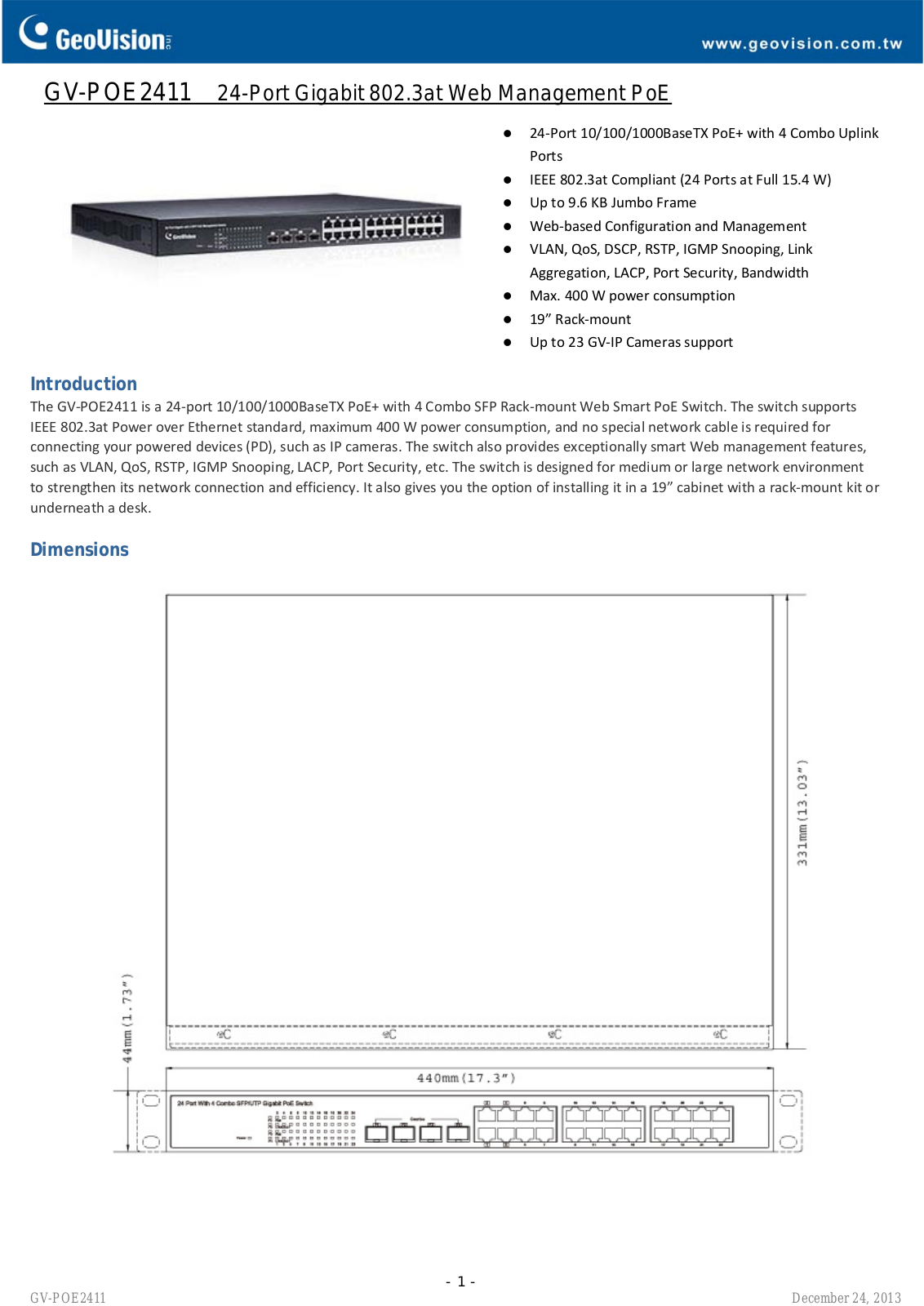 GeoVision POE2411 User Manual