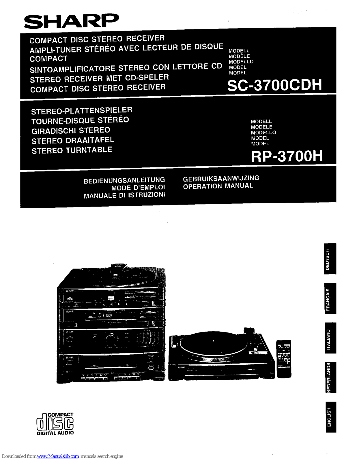 Sharp SC-3700CDH,RP-3700H Operation Manual