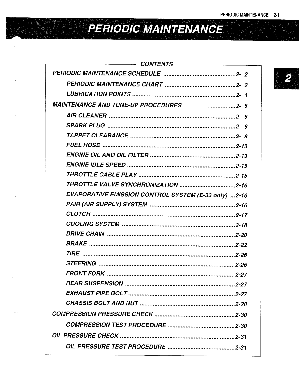 Suzuki DL1000V VSTROM Service Manual 2 Periodic Maintenance