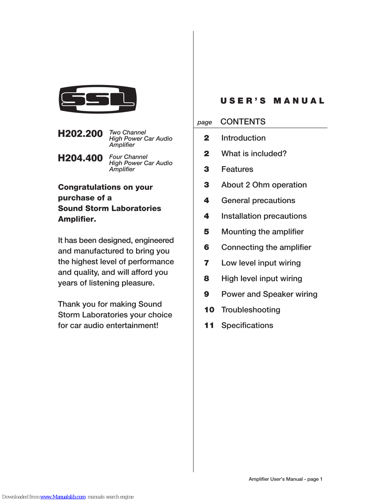 Ssl H202.200, H204.400 User Manual - ManualMachine.com