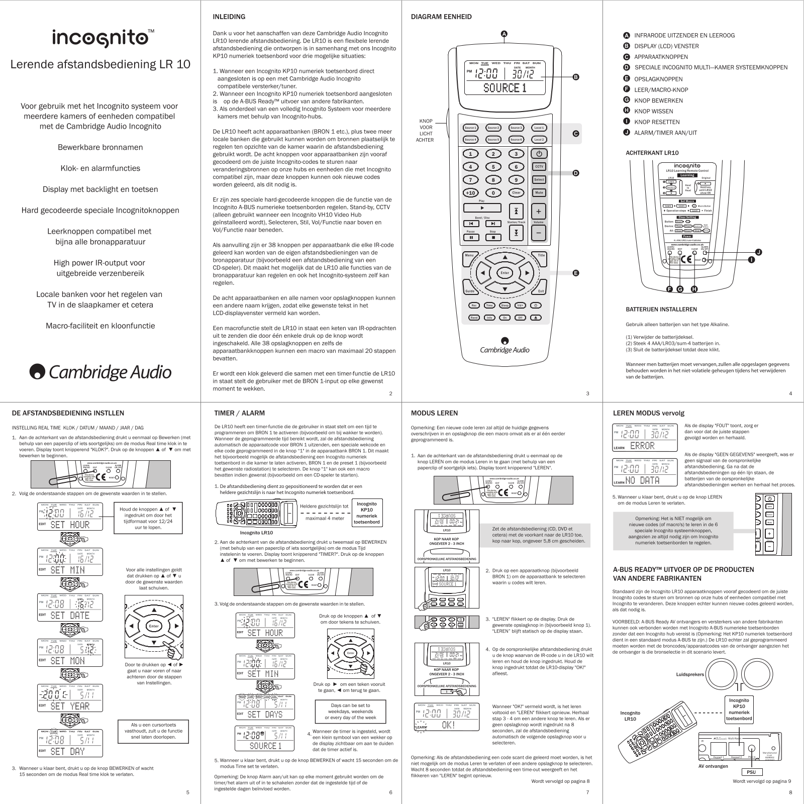 Cambridge audio INCOGNITO LR10 User Manual