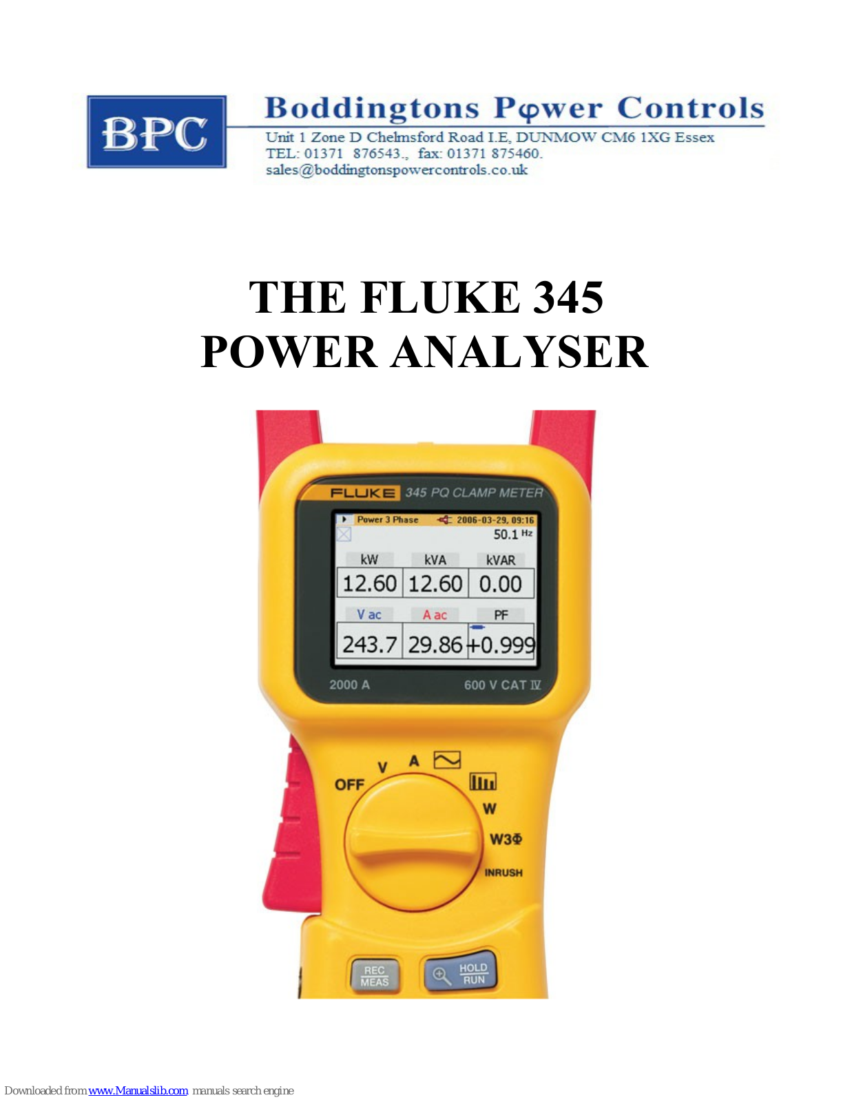 BPC FLUKE 345 User Manual - ManualMachine.com