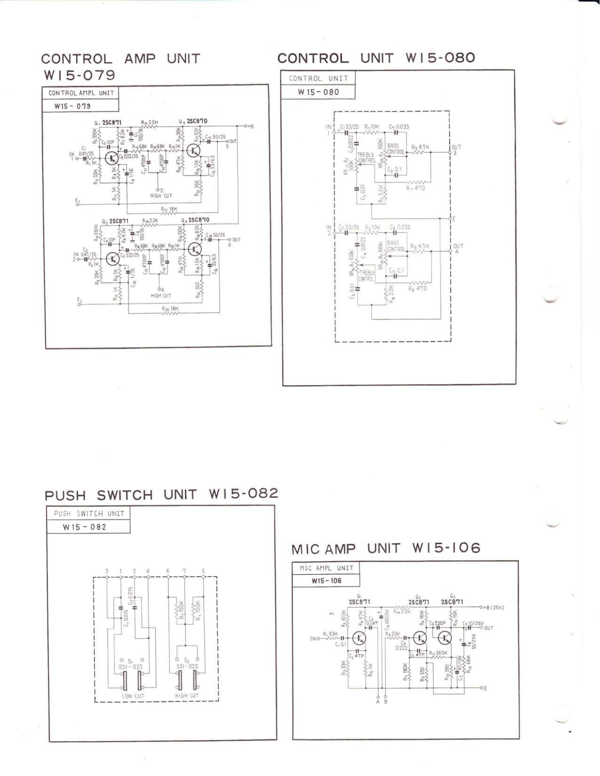 Pioneer W15-079, W15-080, W15-082, W15-016 Schematic