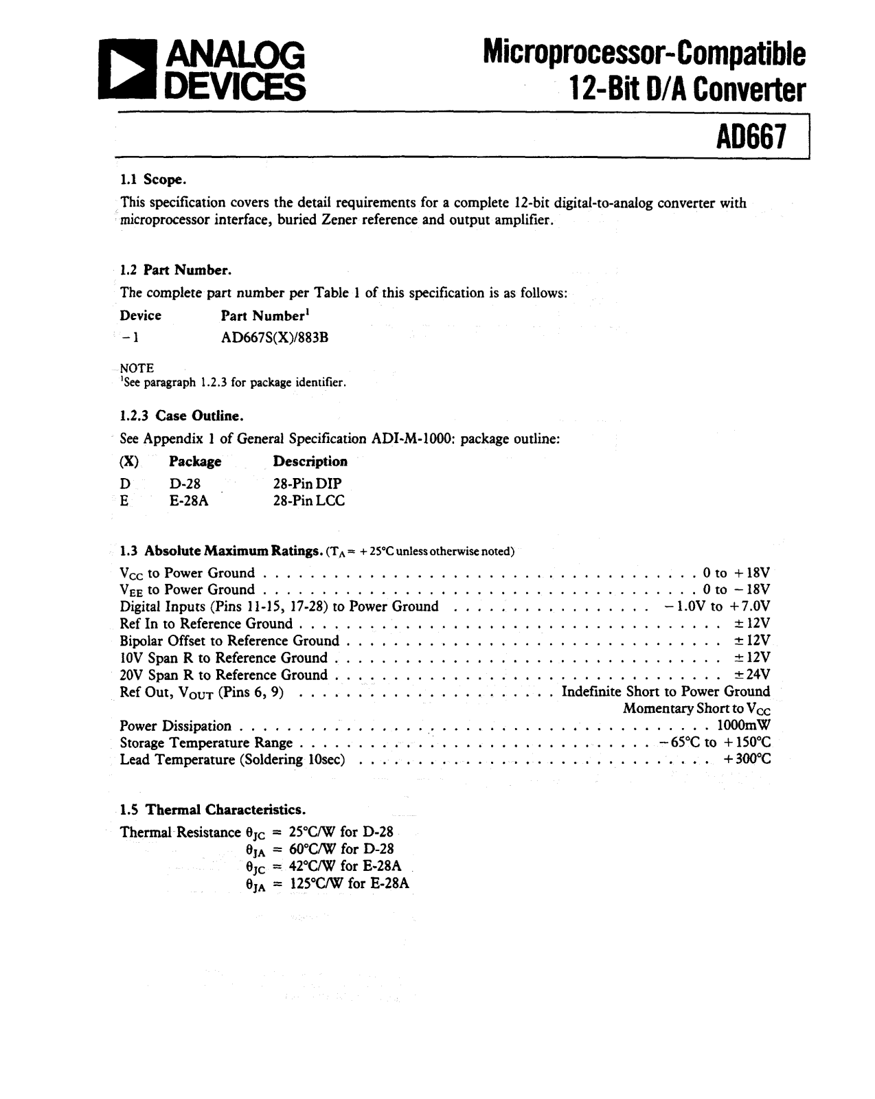 ANALOG DEVICES AD667 Service Manual