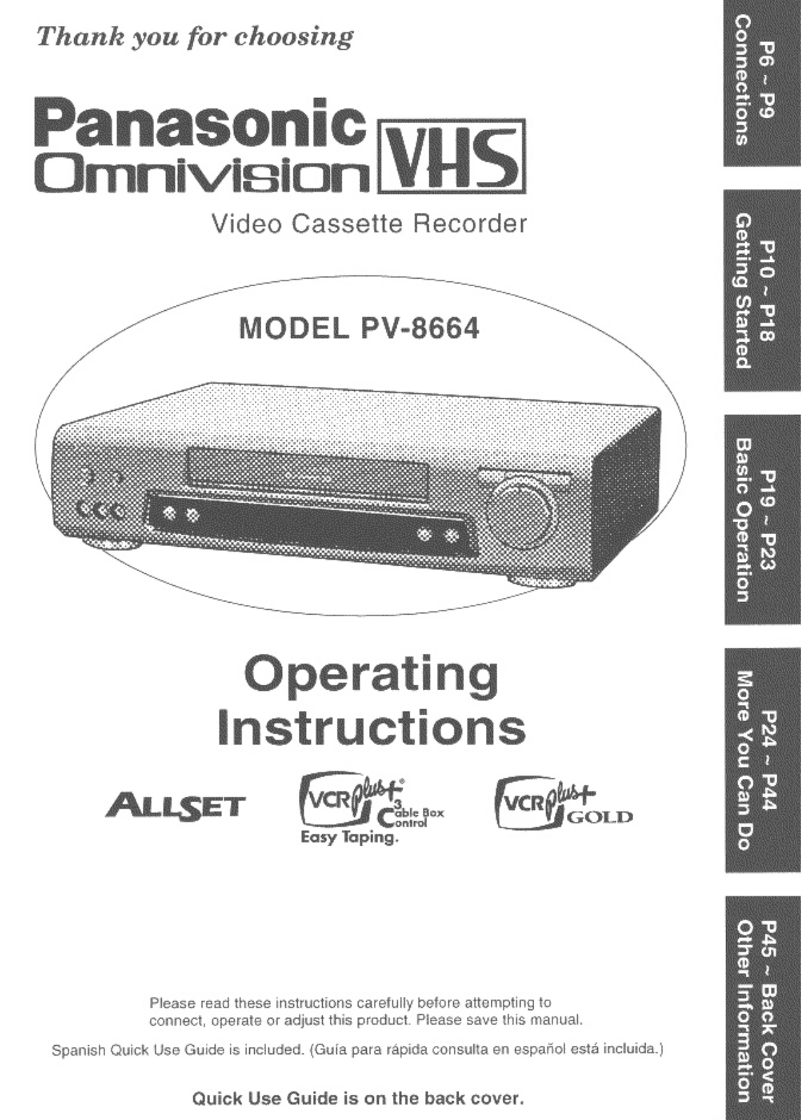 Panasonic PV-8664 User Manual