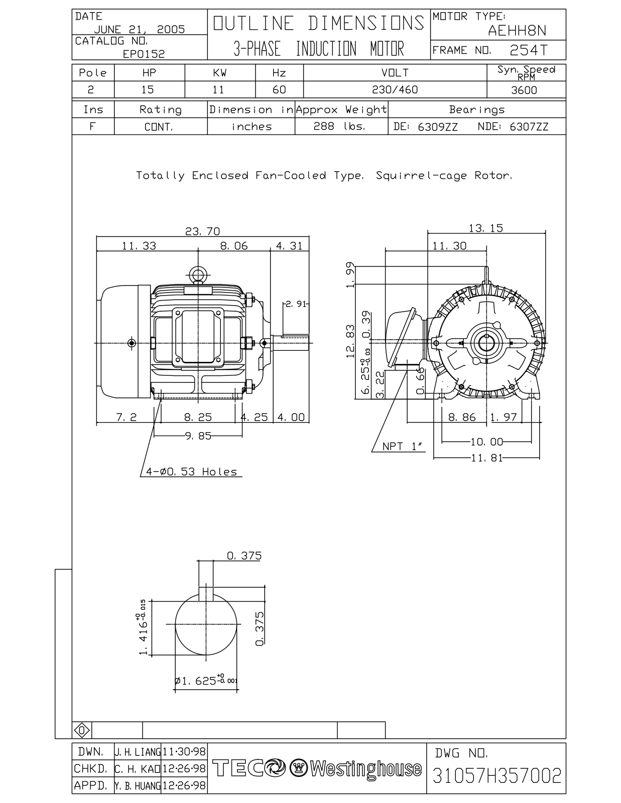 Teco EP0152 Reference Drawing