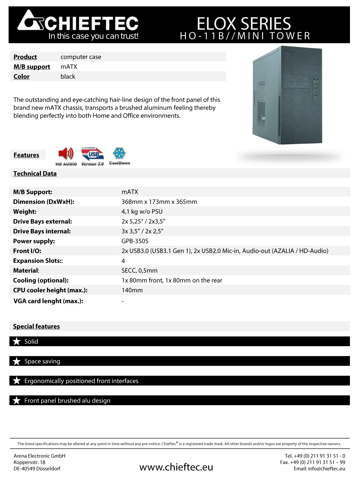 Chieftec HO-11B-350GPB User Manual