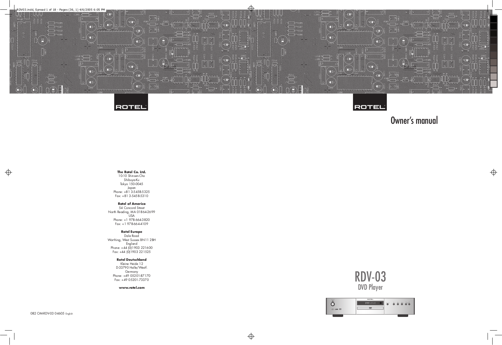 Rotel RDV-03 User Manual