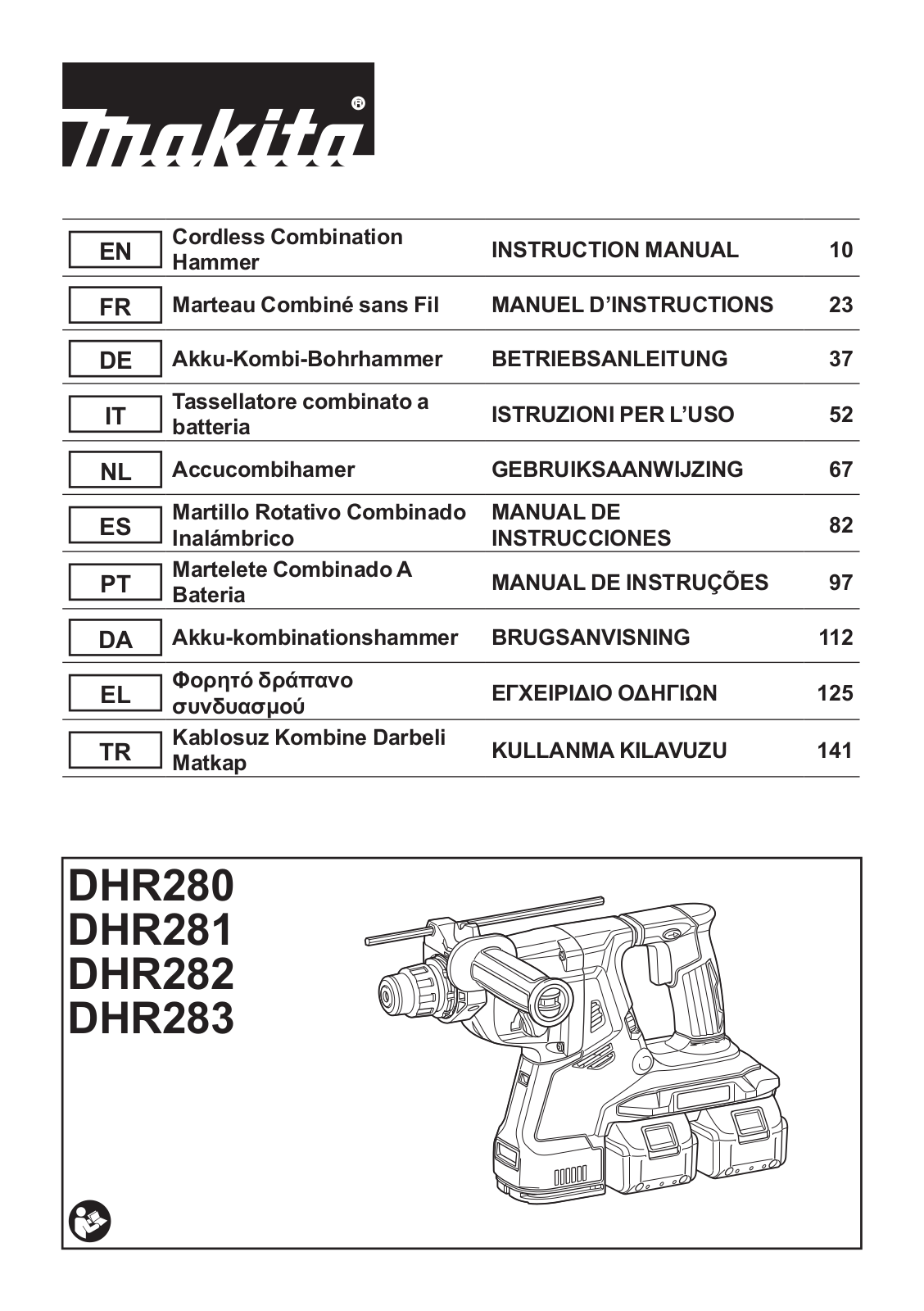 Makita DHR283ZWJU User Manual