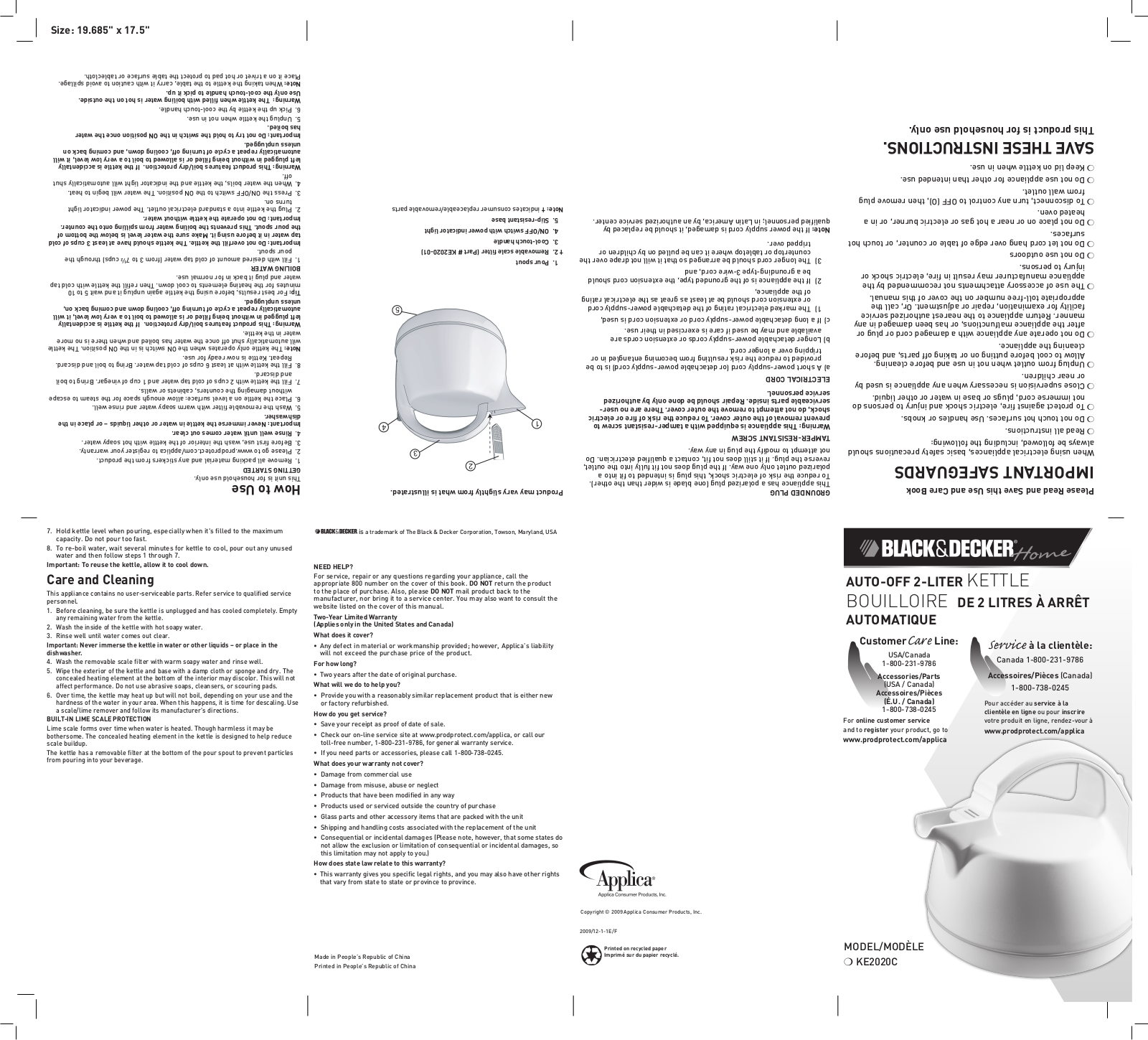 Black & Decker KE2020 User Manual