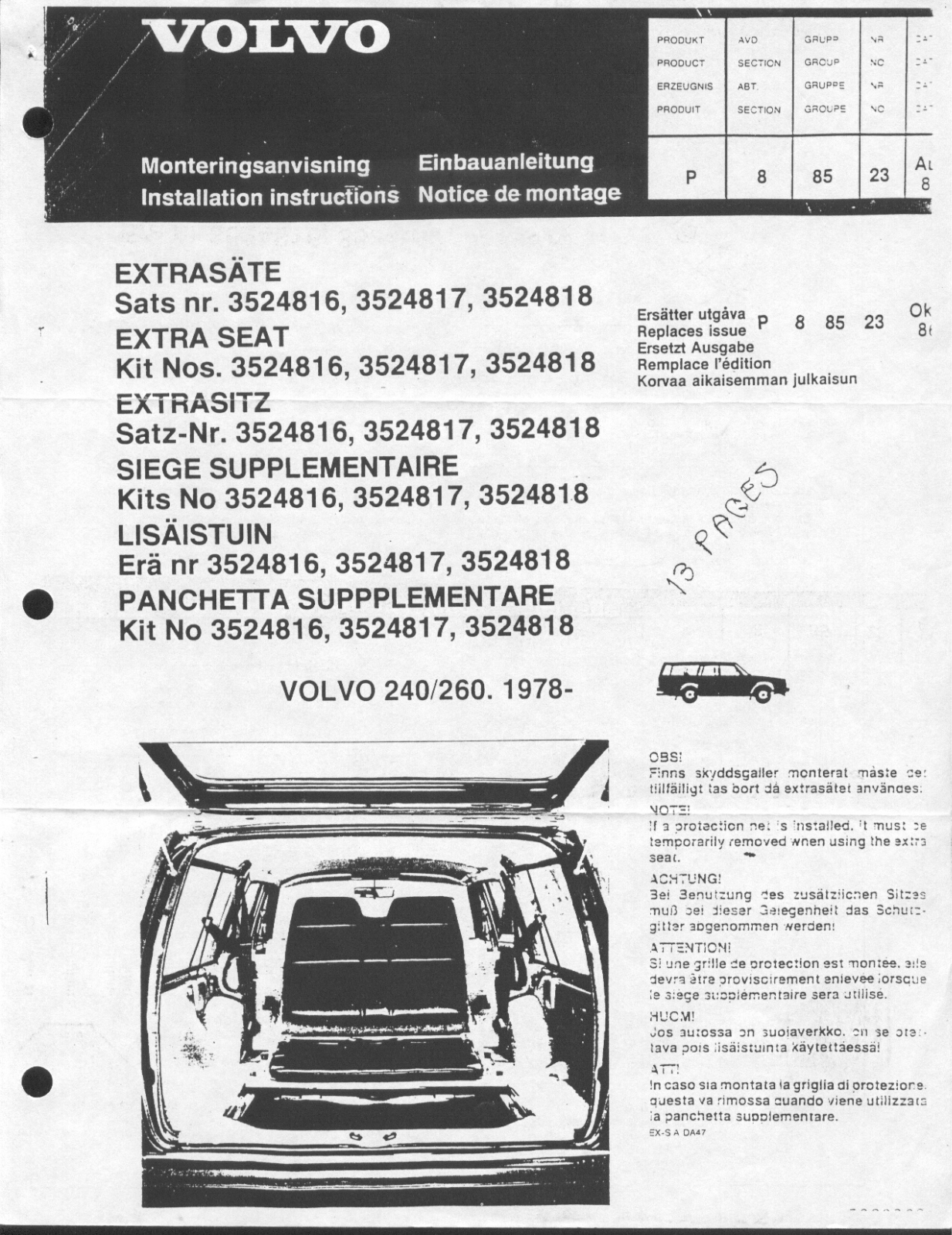 Volvo 245 User Manual