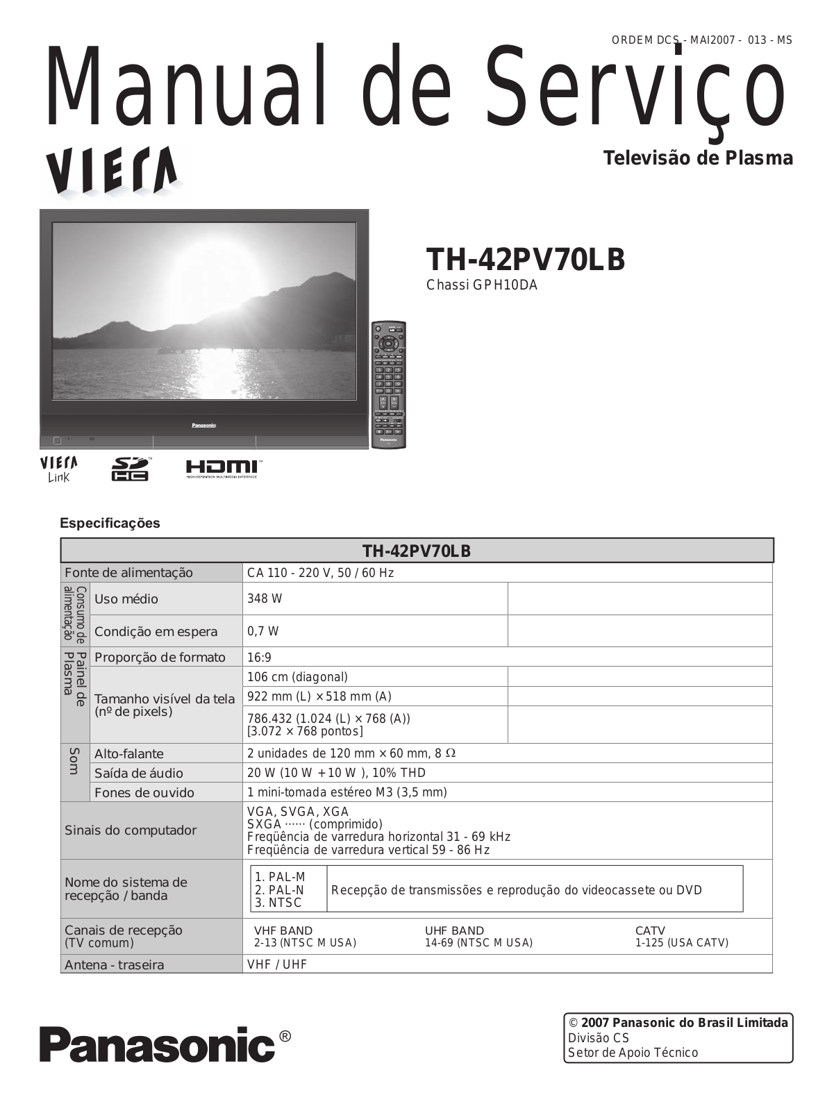 Panasonic TH-42PV70 Schematic