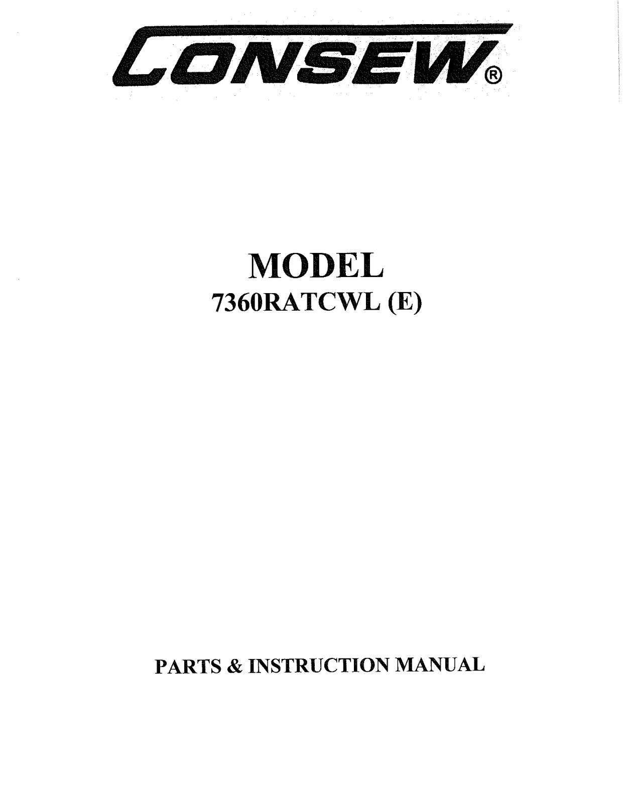 CONSEW 7360RATCWL(E) Instruction Manual