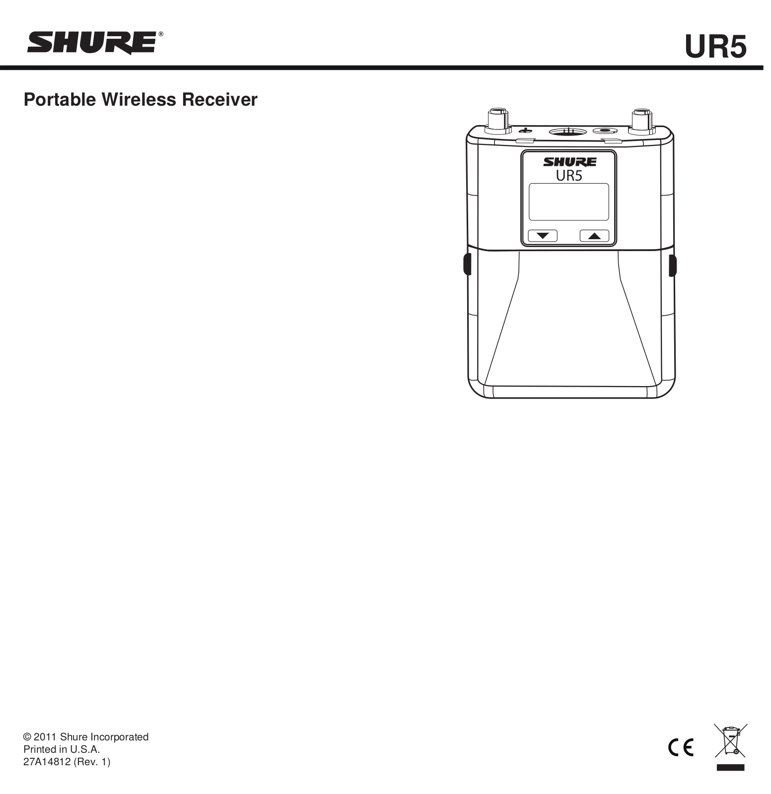 Shure UR5 User Manual