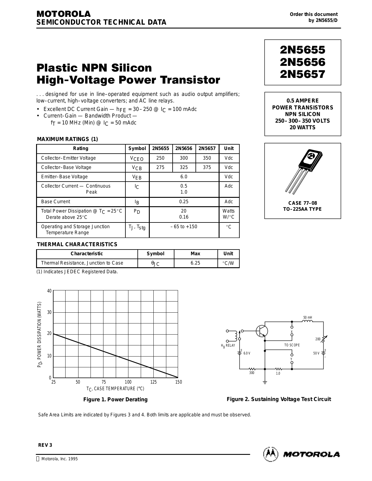 ON Semiconductor 2N5655 Datasheet