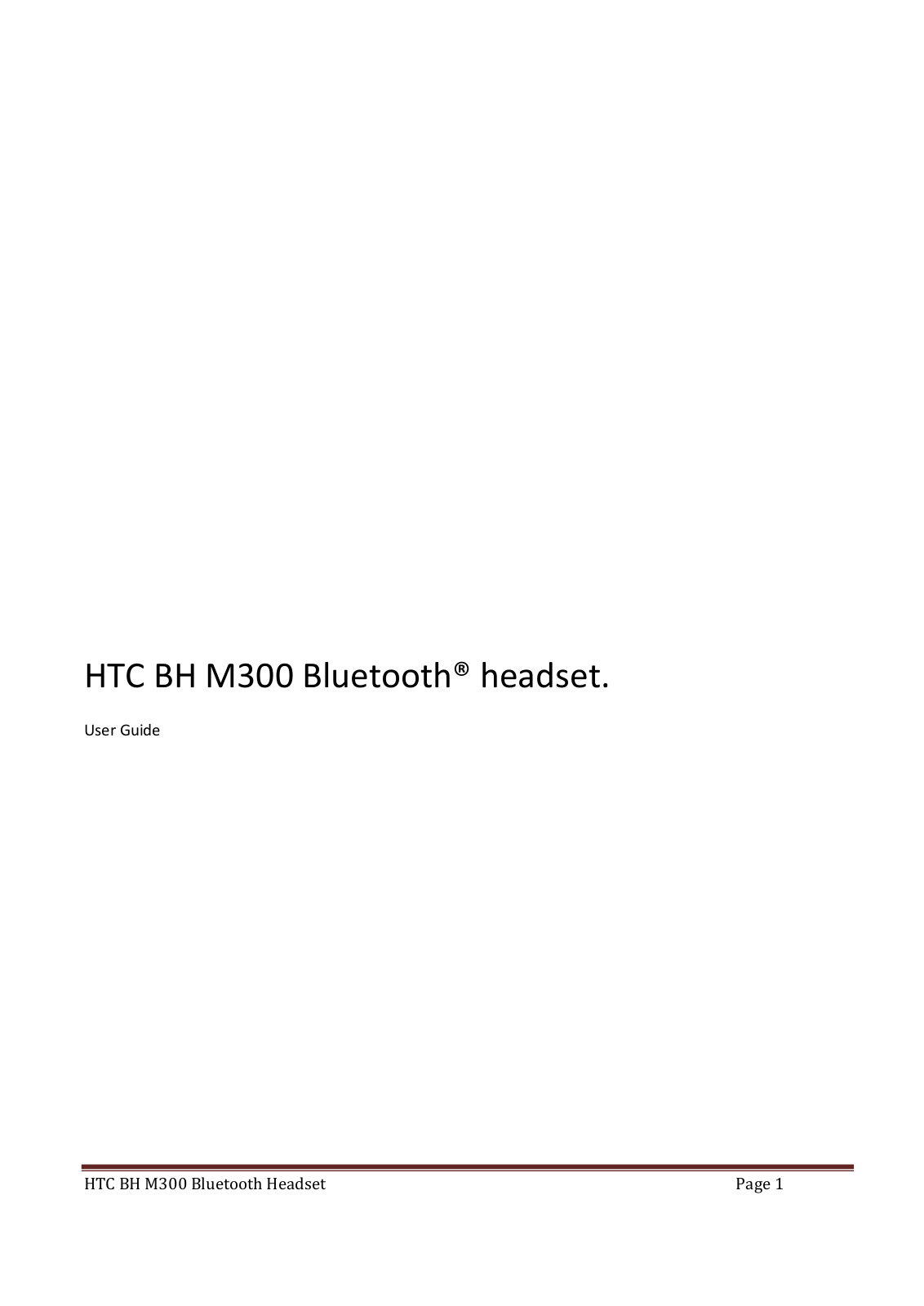 Htc BH M300 User Manual