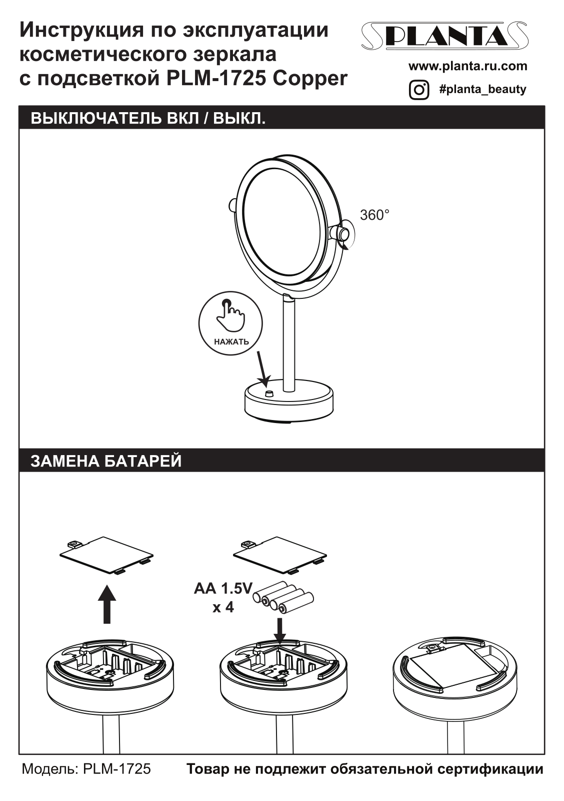 Planta PLM-1725 User Manual