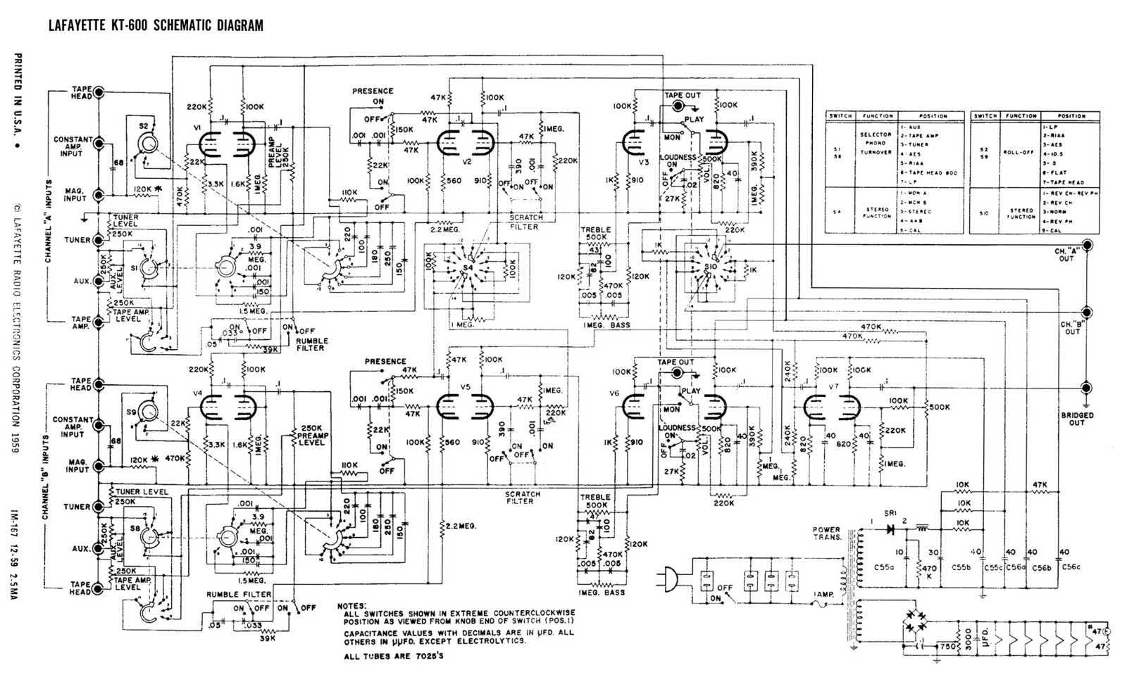 Lafayette 600 Schematic