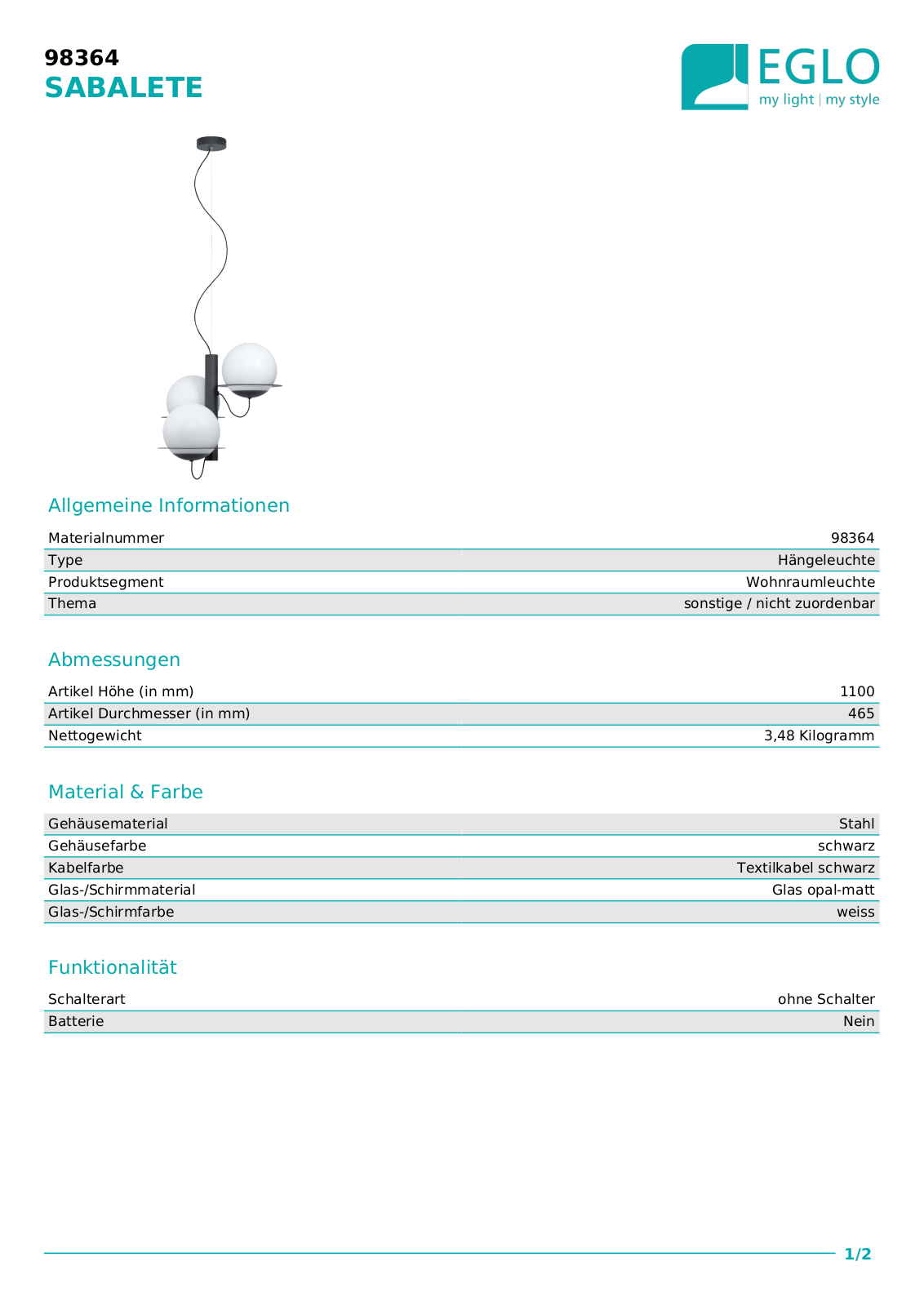 Eglo 98364 Service Manual