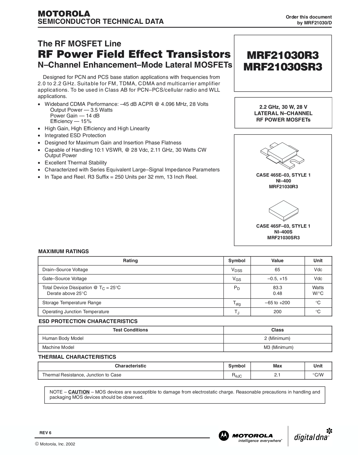 Datasheets MRF21030 Datasheet - ManualMachine.com