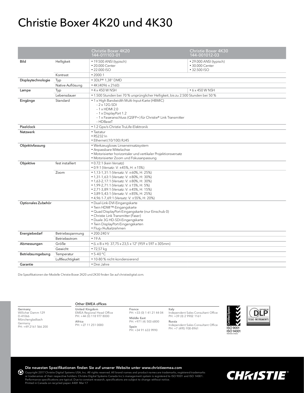 Christie Boxer 4K30 User Manual