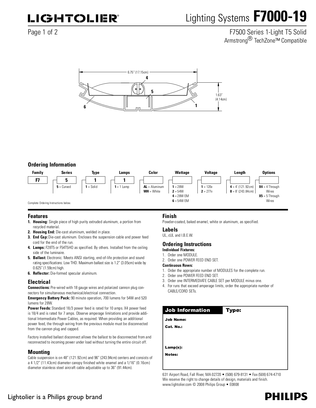 Lightolier F7000-19 User Manual