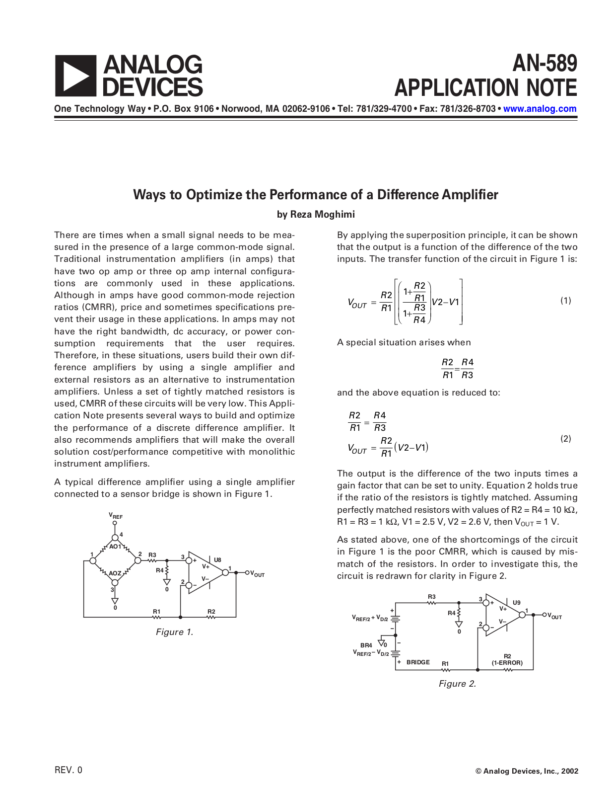 Analog Devices AN589 Application Notes