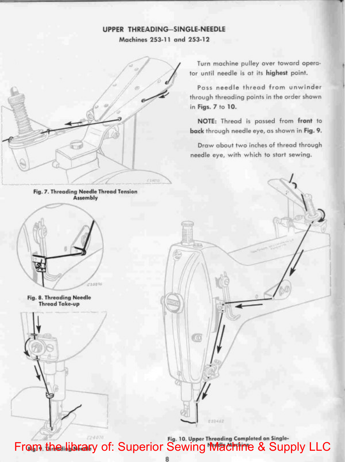 Singer 253-11 Upper Threading Diagram